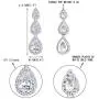 EVER FAITH Silver-Tone Cubic Zirconia Birthstone 3 Tear Drop Dangle Earrings EVER FAITH Silver-Tone Cubic Zirconia Birthstone 3 Tear Drop Dangle Earrings
