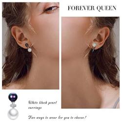 Pearl Earrings for Women, 925 Sterling Silver Pearl Double Ball Stud Earring for Women, Wife, Girlfriend Mother- Fashion Hypoallergenic Silver Jewelry Gift BJ09072 (Pearl Earings)