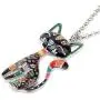 BONSNY Statement Enamel Alloy Chain Cat Necklaces Pendant Original Design for Women Girls