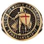 HZMA Knights Templar Put On The Whole Armor of God Ephesians 6:13-17 Red Cross Design Mens Stainless Steel Ring