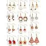 12 Pairs Christmas Drop Dangle Earrings Xmas Jewelry Earrings Set for Women 12 Pairs Christmas Drop Dangle Earrings Xmas Jewelry Earrings Set for Women