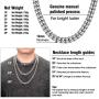 WESTMIAJW Mens Miami Cuban Link Chain Necklace Jewelry,Stainless Steel/Black/Gold,12/14mm Width,45/50/55/60/65/70/75cm