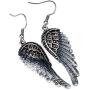 YACQ Womens Guardian Angel Wings Dangle Earrings - 2-1/5 Inch Long - Lead & Nickle Free - Women Girls Biker Crystal Jewelry