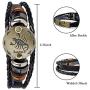 Burpada Leather Bracelet Zodiac 12 Constellation Handmade Punk Braided Rope Bangle