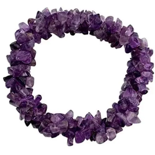 NOVICA Stretch Amethyst Stone Bracelet, Lilac Muse NOVICA Stretch Amethyst Stone Bracelet, Lilac Muse