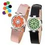 ttstar 2PCS Aromatherapy Essential Oil Diffuser Bracelet Adjustable Genuine Leather Wristband Bracelet with 20 Refill Pads Diffuser Bracelet Gift Set for Women and Girls