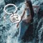 FAADBUK Funny Mermaid Ariel Keychain Mermaid Ariel Inspired Gift Ariel is My Spirit Animal Jewelry for Family Friend