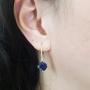 Dazzlingrock Collection 14K 8 MM Each Cushion Cut Lab Created Gemstone & Round Cut White Diamond Drop Earrings, Rose Gold