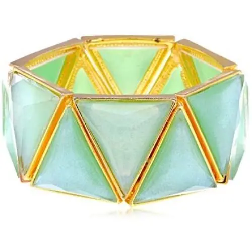 Alilang Mint Green Egyptian Pyramid Style Statement Bracelet With Golden Toned Accents Alilang Mint Green Egyptian Pyramid Style Statement Bracelet With Golden Toned Accents