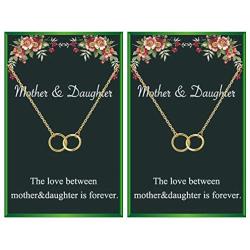 Your Always Charm Mothers Day Necklace Mother Daughter Necklace for 2 Interlocking Circles Necklace for Mother & Daughter Mothers Day Jewelry Gifts Birthday Gift