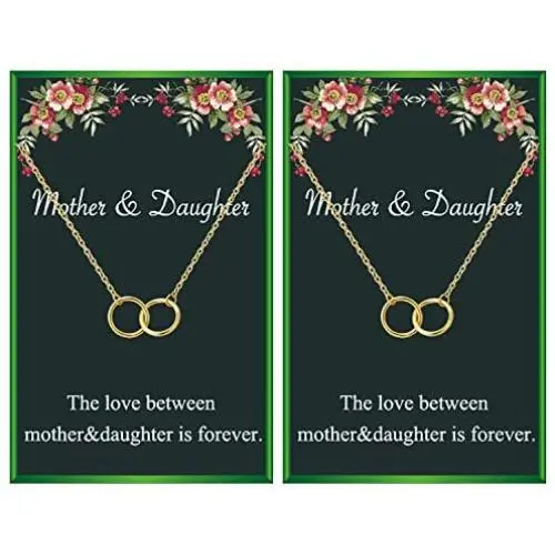 Your Always Charm Mothers Day Necklace Mother Daughter Necklace for 2 Interlocking Circles Necklace for Mother & Daughter Mothers Day Jewelry Gifts Birthday Gift