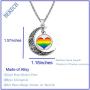 BEKECH Gay Pride Rainbow Necklace Crescent Moon Charm Rainbow Pendant Necklace Gay & Lesbian LGBT Pride Gifts Rainbow Jewelry LGBT Jewelry Lesbian Gift