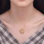 CiNily Created Orange Fire Opal Orange Garnet Rhodium Plated Women Jewelry Gemstone Pendant Necklace 1 1/4''