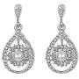 EVER FAITH Rhinestone Crystal Simulated Pearl Wedding Bride Teardrop Dangle Earrings Clear Silver-Tone EVER FAITH Rhinestone Crystal Simulated Pearl Wedding Bride Teardrop Dangle Earrings Clear Silver-Tone