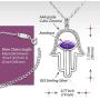 ELEGANZIA Evil Eye Necklace Sterling Silver - Hamsa Hand Necklace for Women Pendant with Chain Jewelry Cubic Zirconia for Mom Girls Birthday Anniversary