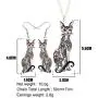 DUOWEI Acrylic Cute Sphynx Cat Earrings Necklace Sets Canadian Hairless Drop Dangle Pendant Jewelry Charms Gifrs for Women Teens Little Girls