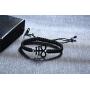 VNOX Handmade Adjustable Satanic Baphomet Leviathan Cross Braided Bangle Bracelet Rope Bracelet for Men Women