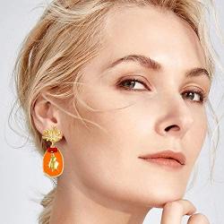 Boho Geometric Stud Earrings for Women - Ocean Beach Bohemia Drop Dangle Post earrings with Starfish, Coral, Seahorse and Conch