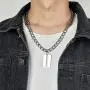 Hisatan Hip Hop Jewelry Punk Rock Biker Stainless Steel Razor Blade Pendant Necklace for Men with 20 Inch Chain