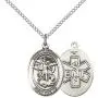 F A Dumont Sterling Silver St. Michael/EMT Pendant with 18'' Stainless Steel Lite Curb Chain. Patron Saint of Police Officers/EMTs F A Dumont Sterling Silver St. Michael/EMT Pendant with 18'' Stainless Steel Lite Curb Chain. Patron Saint of Police Officers/EMTs