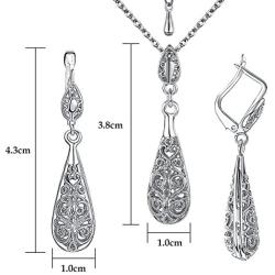 Yoursfs 18KGP Necklace Dangle Earrings Vintage Jewelry Set
