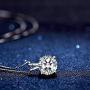 Arain 18K White Gold Plated Cubic Zirconia Necklace for Women-2 Carat CZ Solitaire Pendant Necklace