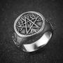 AsAlways Tree of Life Pentagram Ring Demon Devil Skull Men Stainless Steel Rings Vintage Jewelry