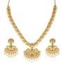 Aheli South Indian Traditional CZ Designer Necklace Earrings Bollywood Ethnic Wedding Jewelry Set for Women Girls