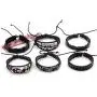León Jewelry 6PCS Set Handmade Braided Leather Bracelet Unisex Skull Star Wide Cuff Bangle Cosplay Costume Adjustable Biker Wristband Wrap León Jewelry 6PCS Set Handmade Braided Leather Bracelet Unisex Skull Star Wide Cuff Bangle Cosplay Costume Adjustable Biker Wristband Wrap