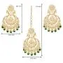 Aheli Bollywood Ethnic Chandbali Style Earrings Maang Tikka Set Traditional Fashion Jewelry for Women