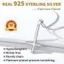 Nofade Silver Inverted Cross Necklace for Women Men, S925 Sterling Silver Upside Down Cross Pendant with Chain 18 Religious Jewelry
