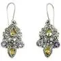 NOVICA Citrine Amethyst .925 Sterling Silver Floral Dangle Hook Earrings, Secret Garden NOVICA Citrine Amethyst .925 Sterling Silver Floral Dangle Hook Earrings, Secret Garden