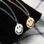 Cute Round Smile Face Pendant Hollow Clavicle Chain Expression Happy Necklace