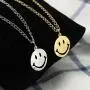 Cute Round Smile Face Pendant Hollow Clavicle Chain Expression Happy Necklace Cute Round Smile Face Pendant Hollow Clavicle Chain Expression Happy Necklace