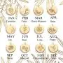 Fettero Birth Month Flower Necklace for Women Gold Disc Round Medal Pendant Engraved Floral 14K Gold Plated Minimalist Simple Personalized Jewelry Gift Fettero Birth Month Flower Necklace for Women Gold Disc Round Medal Pendant Engraved Floral 14K Gold Plated Minimalist Simple Personalized Jewelry Gift