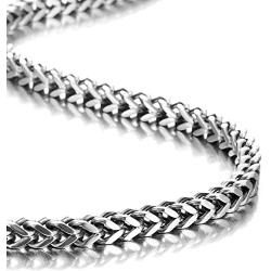 Urban Jewelry Stunning Mechanic Style Stainless Steel Silver Mens Necklace Link Chain (19,21,23 Inches)