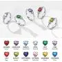 ChicSilver 6mm Heart Shape Sparkling Birthstone White Gold Plated 925 Sterling Silver Celtic Knot Ring Adjustable(with Gift Box) ChicSilver 6mm Heart Shape Sparkling Birthstone White Gold Plated 925 Sterling Silver Celtic Knot Ring Adjustable(with Gift Box)