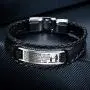 COMTRUDE to My Daughter Bracelets, Stainless Steel Leather Inspirational Wristband, Daughter Bracelet from Mom and Daddy, Love Daughter Best Gift (Brown and Black)