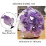 Jewever Natural Raw Amethystine bracelet Stretch Yoga Diffuse Energy Healing Crystals Gemstone Jewelry for Woman