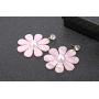 Fashion Resin Daisy Flower Earrings For Women Pearl Crystal Floral Petals Dangle Earrings Jewelry