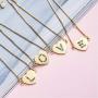Gold CZ Heart Initial Bracelet A-Z Adjustable Colorful Crystals Stone Jewelry for Women