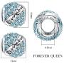 FOREVER QUEEN Birthstone Charms for Charms Bracelet- 925 Sterling Silver Bead Openwork Charms, Happy Birthday Charms for Bracelet and Necklace