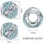 FOREVER QUEEN Birthstone Charms for Charms Bracelet- 925 Sterling Silver Bead Openwork Charms, Happy Birthday Charms for Bracelet and Necklace