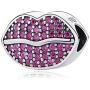 Ochoos Authentic 100% 925 Sterling Silver Bead Charm Burst of Love Charms Valentines Day Gift Fit Pandora Bracelets Women DIY Jewelry - (Color: Lipstick Dendant)