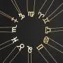 HOLY KT 12 Constellation Zodiac Pendant Necklace Astrology Gold Tone Chain with Gold Message Card for Women Jewelry HOLY KT 12 Constellation Zodiac Pendant Necklace Astrology Gold Tone Chain with Gold Message Card for Women Jewelry