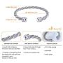 555Jewelry Adjustable Twisted Wire Cable Open Cuff Bangle Bracelet for Women & Girls