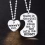 Luvalti Mother Daughter Necklace Set - ''Mommy’s Girl'' Pendant Charm, Stainless Steel Heart Pendant Necklaces Design, Mothers Day Jewelry Birthday Gift for Women, Free Premium Black Velvet Pouch Bag