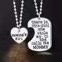 Luvalti Mother Daughter Necklace Set - ''Mommy’s Girl'' Pendant Charm, Stainless Steel Heart Pendant Necklaces Design, Mothers Day Jewelry Birthday Gift for Women, Free Premium Black Velvet Pouch Bag