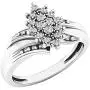 Dazzlingrock Collection 0.10 Carat (ctw) 10K Gold Round White Diamond Ladies Cluster Flower Ring 1/10 CT