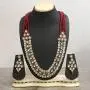 Aheli Wedding Wear Indian Kundan Beaded Necklace Earring Set Ethnic Traditional Jewellery for Women